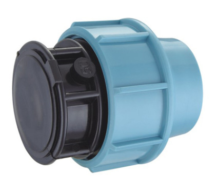 Light blue PP End cap for HDPE Piping Embout en PP bleu clair pour tuyauterie en PEHD