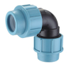 Coude 90° en PP noir pour utilisation en PEHD