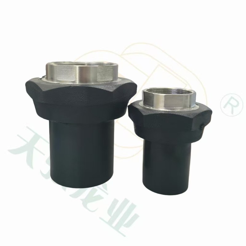 Coupleur à filetage femelle en PEHD pour l'approvisionnement en eau avec partie intérieure en acier inoxydable PN16 SDR11