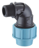 Coude mâle en PP bleu clair 20-110 mm pour systèmes d'eau potable