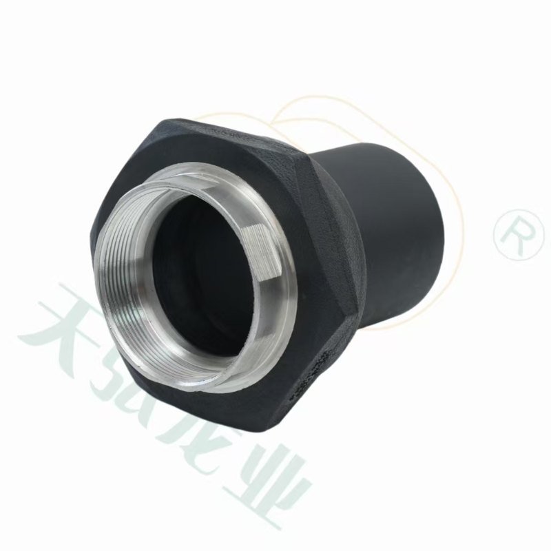 Coupleur à filetage femelle en PEHD pour l'approvisionnement en eau avec partie intérieure en acier inoxydable PN16 SDR11